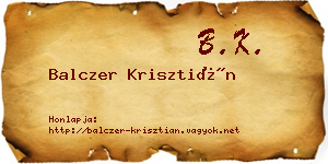 Balczer Krisztián névjegykártya