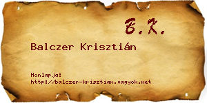 Balczer Krisztián névjegykártya
