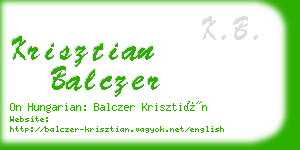 krisztian balczer business card